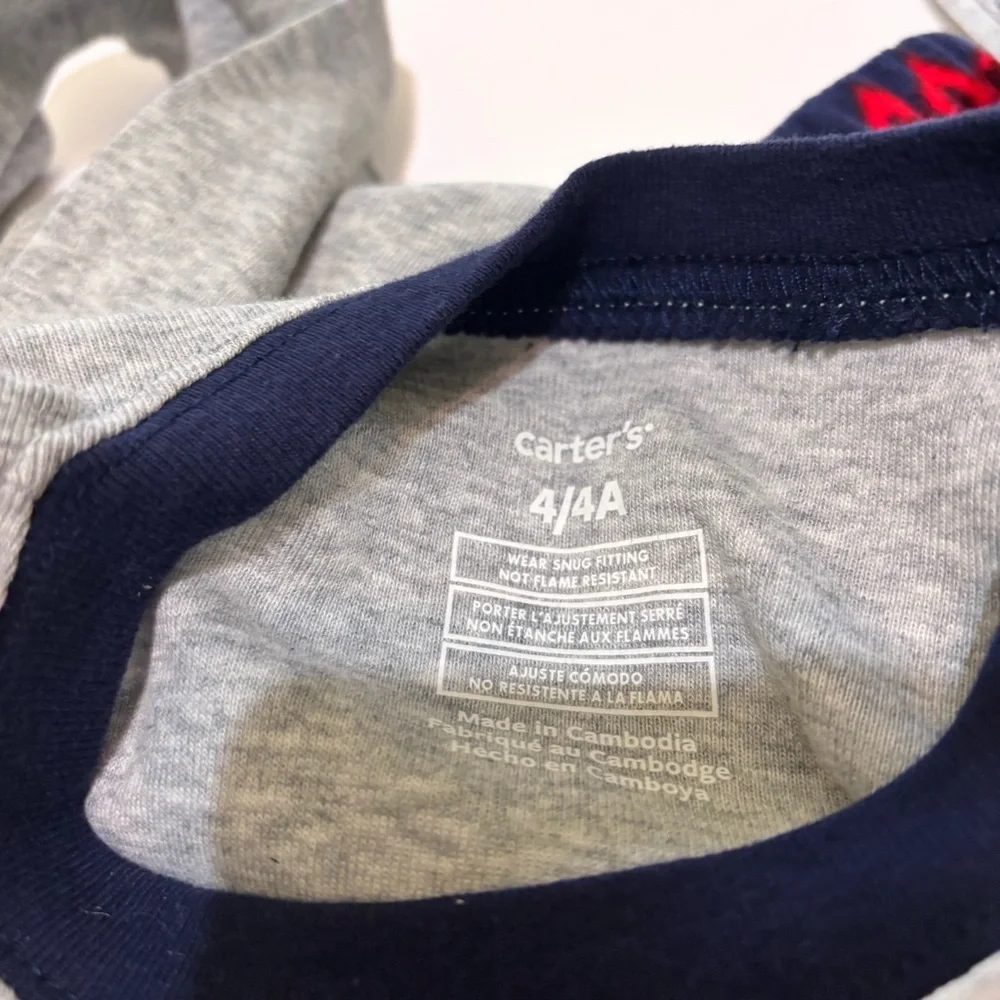 Carter's Dinosaur Holiday Pajama Set - Gray and Navy